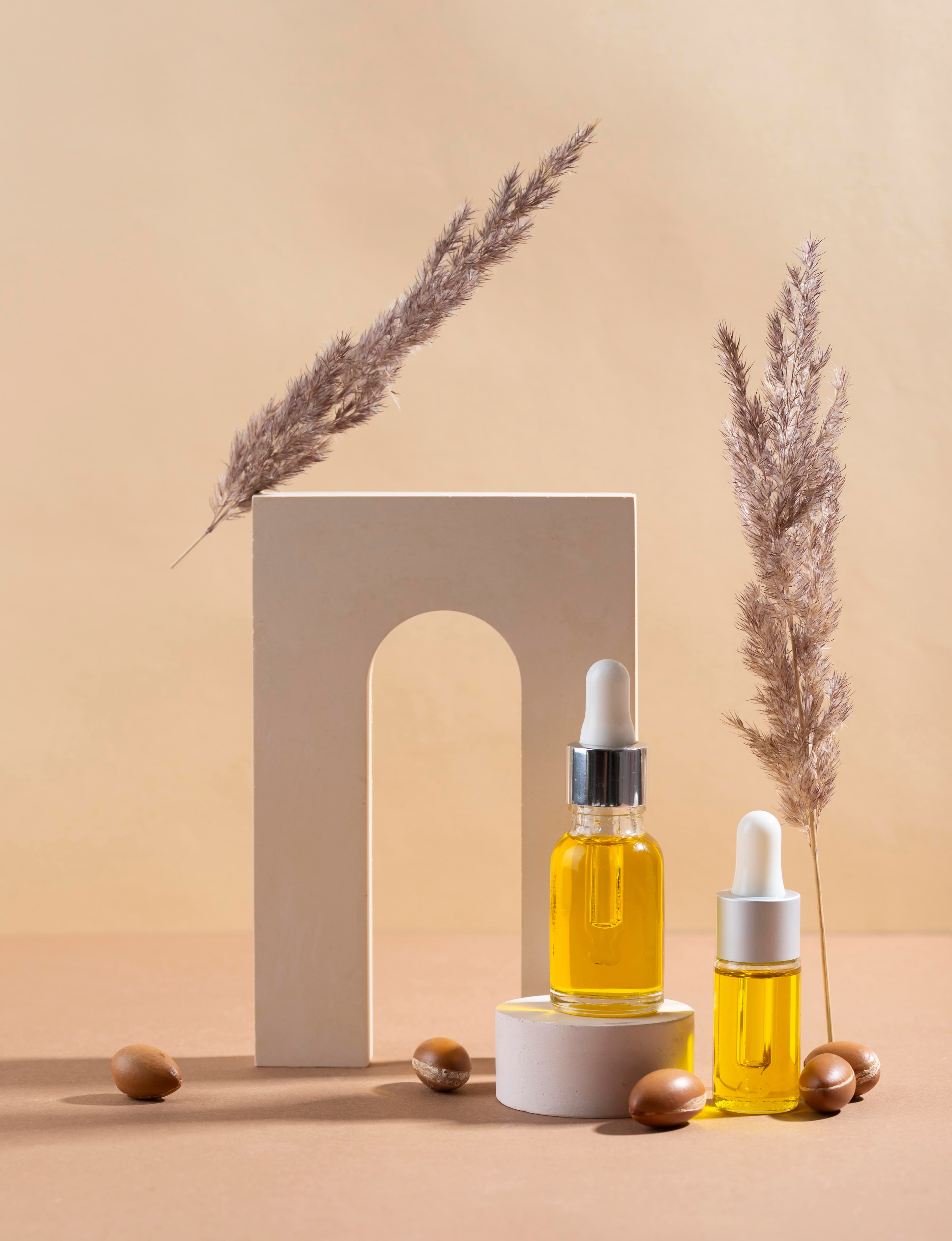 Code Blonde argan yağı şişeleri — doğal bakım formülleri
